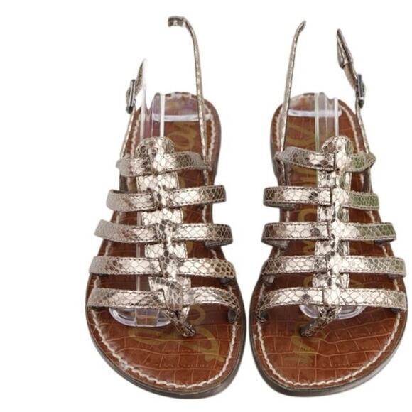 Sam Edelman Shoes - Sam Edelman Womens Garland Sandal Size 8.5 Metallic Pewter Strappy Slingback